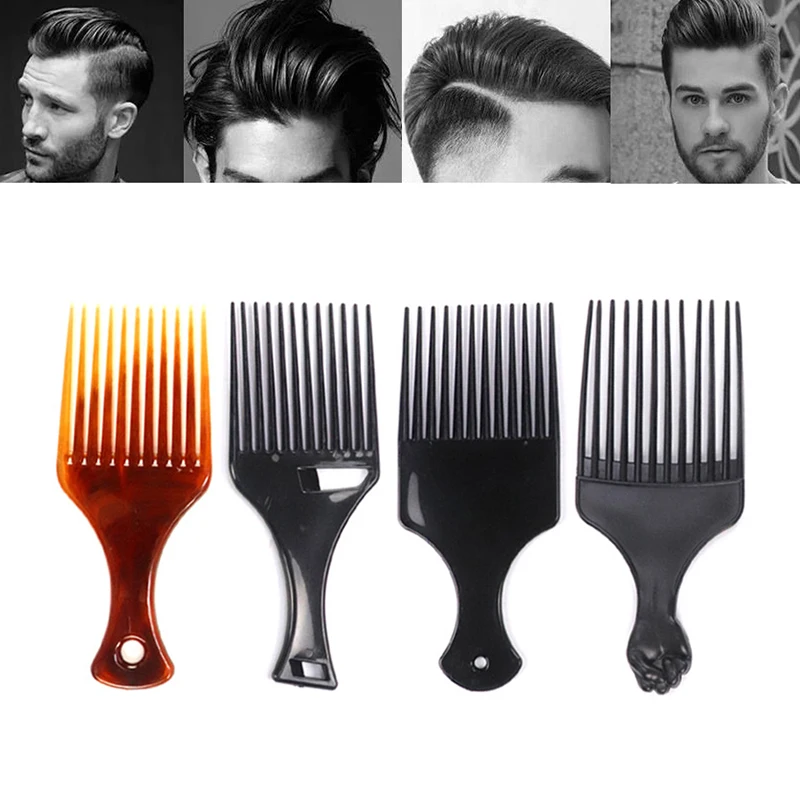 

Wide Teeth Brush Pick Comb Fork Hairbrush Insert Hair Pick Comb Plastic Combs For Curly Hair Styling Tools For Women Men Beauty