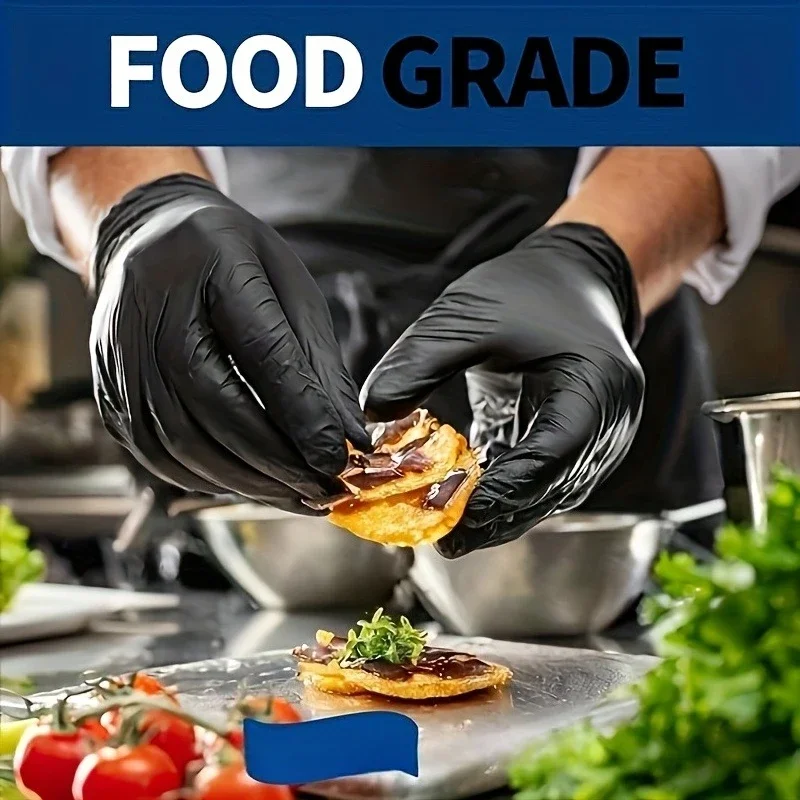 Versatile Waterproof Black Latex Gloves