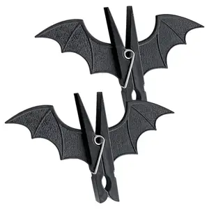 Halloween Decorations 12pcs Halloween Black Clothes Pins, Windproof  Non-slip Clothesline Clips, Bats Clothes Clips, Black Plastic Clothespin  For Hangi