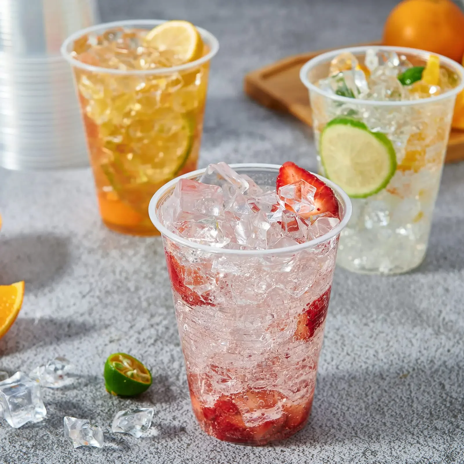 Birthday Party Supplies Plastic Cups 100PCS Disposable Clear Plastic Cup Outdoor Picnic Birthday Kitchen Party Tableware Party Plastic Cups for Picnic