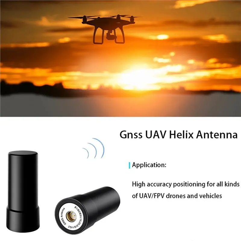 A99E-풀 밴드 L1 L2 L5 B3i E5 IP67 쿼드리필라 헬리컬 SMA 고정밀 GPS GNSS 액티브 RTK 안테나 (F9P 모듈용)