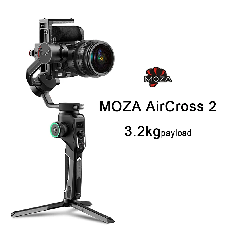 

Moza AirCross 2 3-Axis Gimbal Handheld Camera Stabilizer 3.2kg Mirrorless Camera DSLR estabilizador for Canon Nikon Fuji