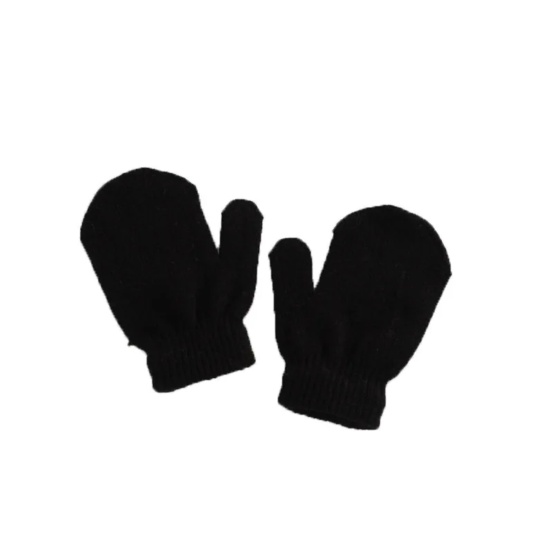 Children Kids Girls Boys Winter Knitted Gloves Solid Color Keep Warm Full Finger Mittens Toddlers Outdoor Wrist Gloves Wholesale 3