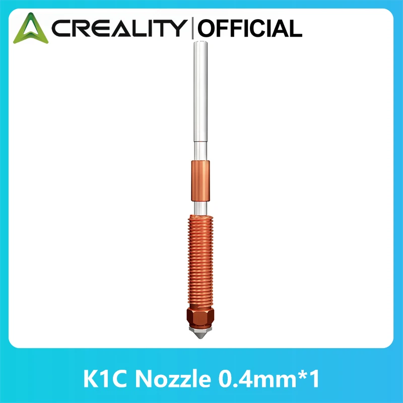 

Creality K1C/K1 Макс сопло 1 шт. 0,4 мм хромированный Цирконий медные наконечники высокий поток Улучшенный для K1C/K1 Max/Ender-3 V3/ V3 Plus