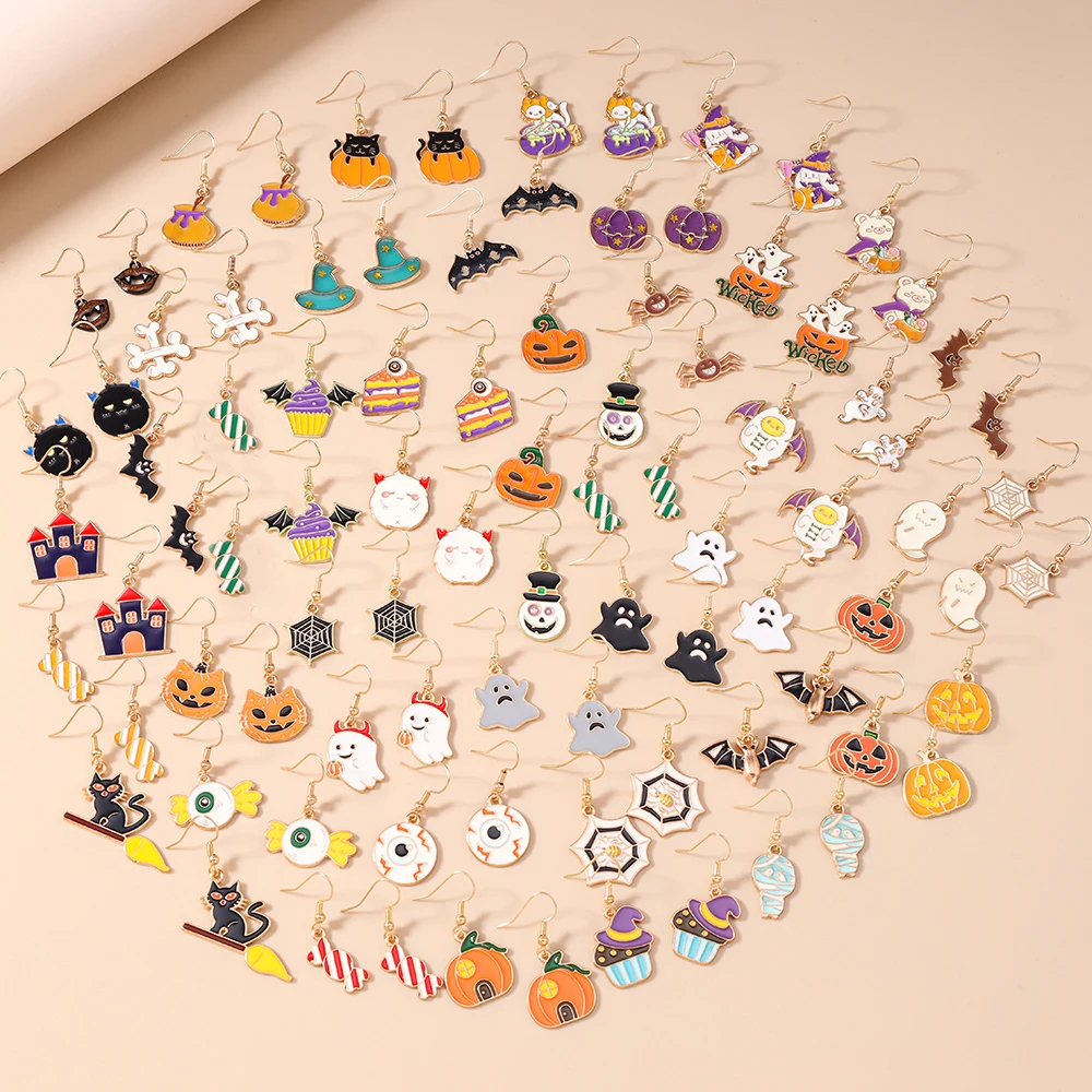 Leslie 3pairs Neue Halloween Ohrringe Für Frauen Mond Kürbis Augapfel Geist Mumie Baumeln Ohrringe Party Zubehör Schmuck Geschenke