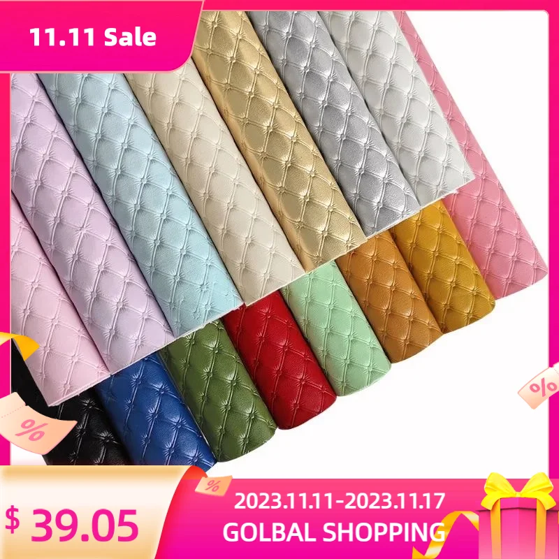 2 PCS set 60x140cm Embossed Geometric Diamond PU Faux Leather Sheets Fabric  for Crafts Making Bows interior decoration 0.7mm - AliExpress