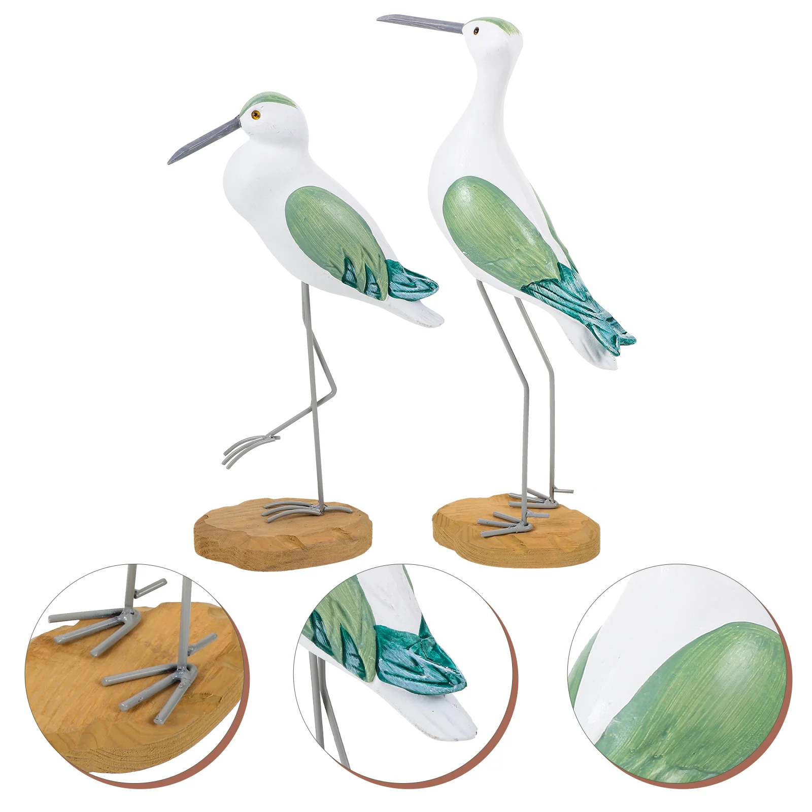 

Bird Craft Lifelike Seagull Statue Bird Adornment Seagull Wood Bird Craft Ornament Lifelike Seagull Decor Desktop Sculpture
