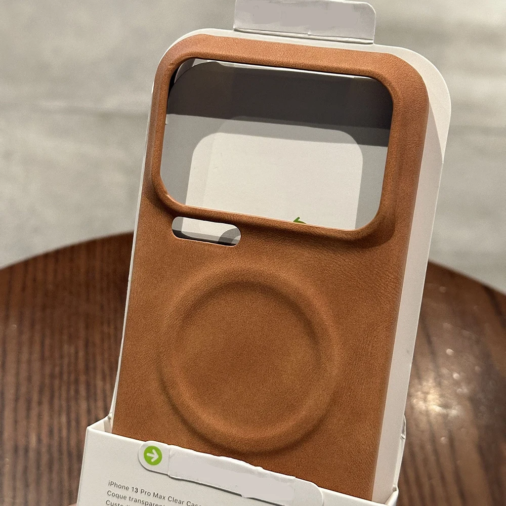 Retro Sheepskin Leather Magnetic Shockproof Matte Case with Magsafe Compatibility