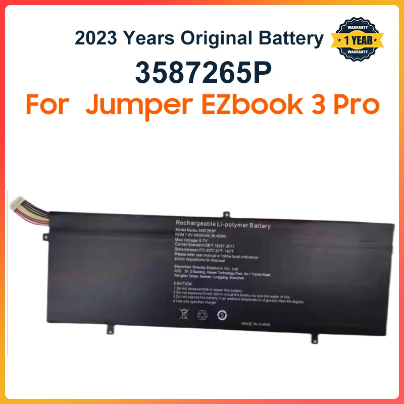 3282122-2S convient pour Jumper Ezbook 3 Pro V3 V4 LB10 P313R WTL-3687265 HW-3687265 3587265P 3585269P batterie d'ordinateur portable