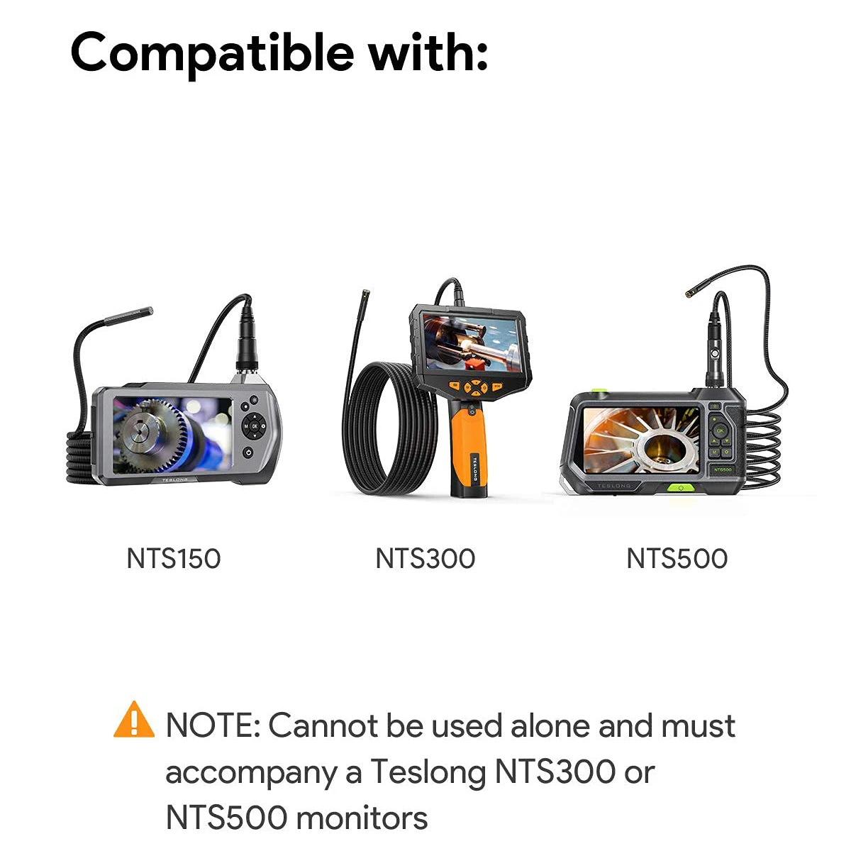 Teslong Endoscope Camera Snake Tube 3.9mm 5.5mm 7.6mm Cable 5.5mm 8mm Dual lens 12.5mm Auto focus Cable For NTS300 NTS500 6