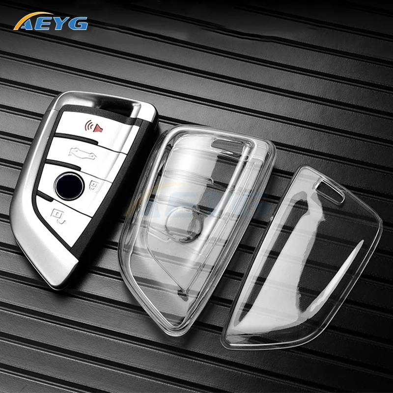 Soft TPU Car Remote Key Case Cover Shell Fob for BMW X1 X3 X5 X6 X7 1 3 5 6 7 Series G20 G30 G11 F15 F16 G01 G02 F48 Keyless Bag key case cover key case car key shell