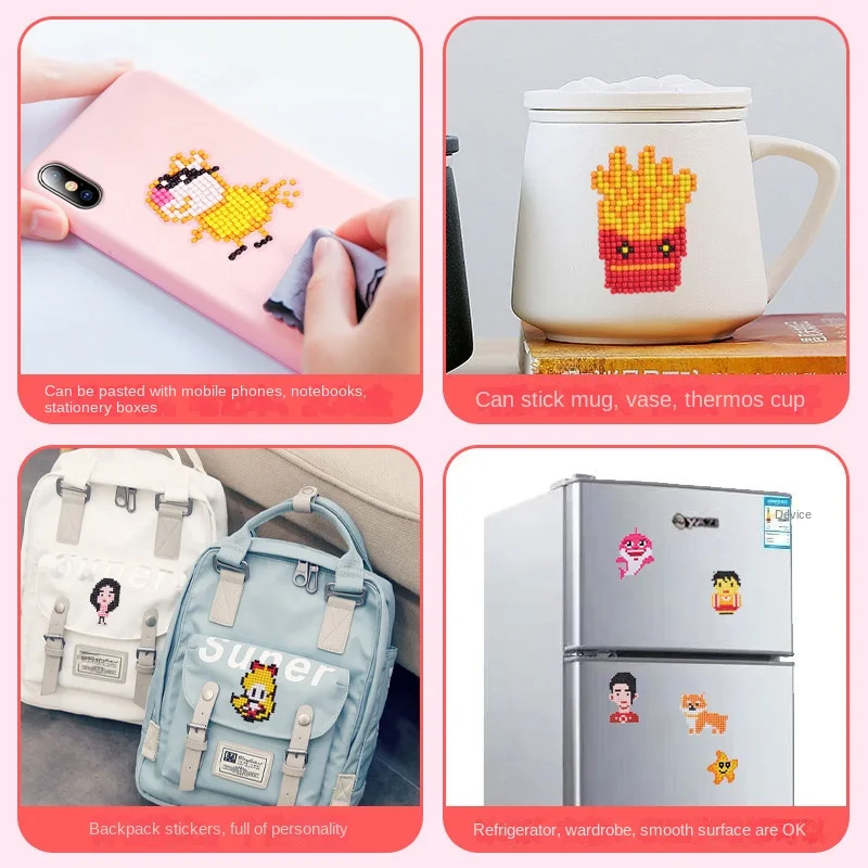 Drawing Toy Educational Toys Educational Drawing Toy Child Diamond DIY Painting Sticker Set Toys Colorful Cartoon Sticker Handmade Arts Crafts Painting Girls Boys Magical Paste Gift