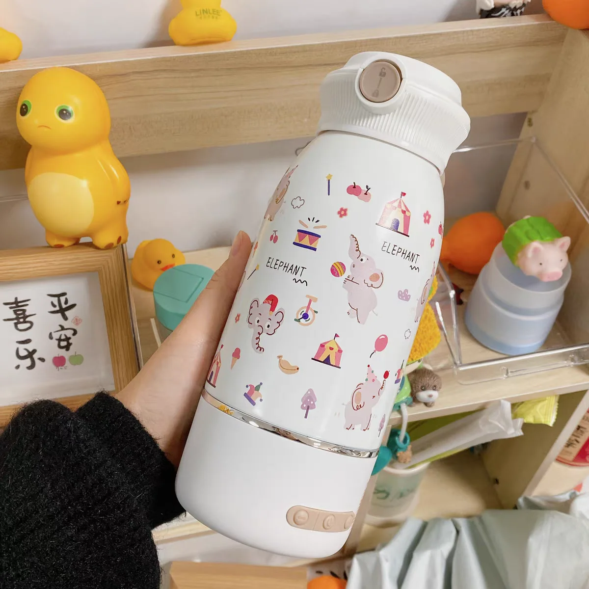 Wireless Electric Water Cup Heating Insulation Cup 500ML Heat to 35℃ to 55℃ 75℃ 85℃ 100 ℃ with Bouncing Cup Lid USB Charge 2