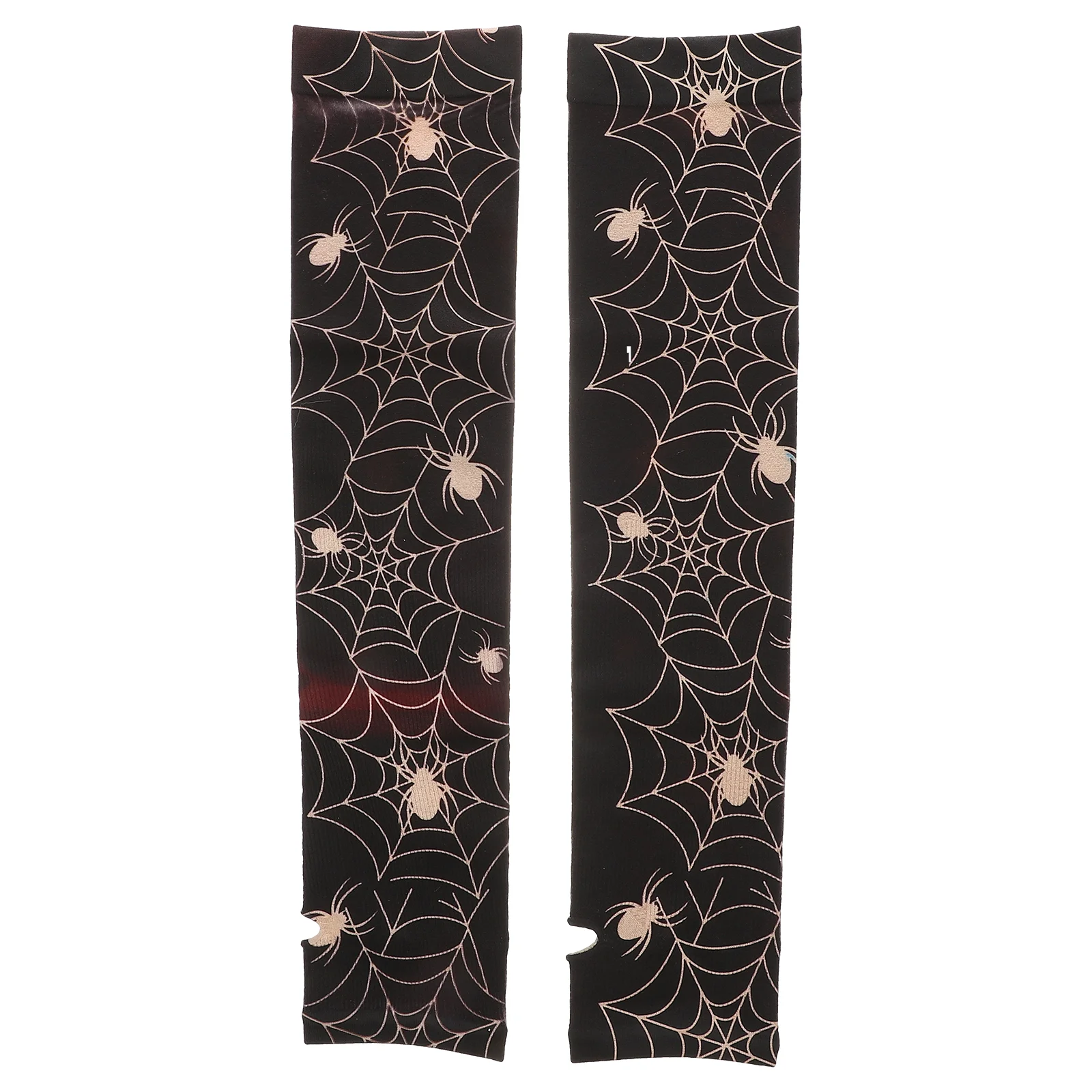 

1 Pair Arm Sleeve Theme Sun Protection Arm Cover Spider Web Arm Warmer Knit Fingerless Props ( Free size )