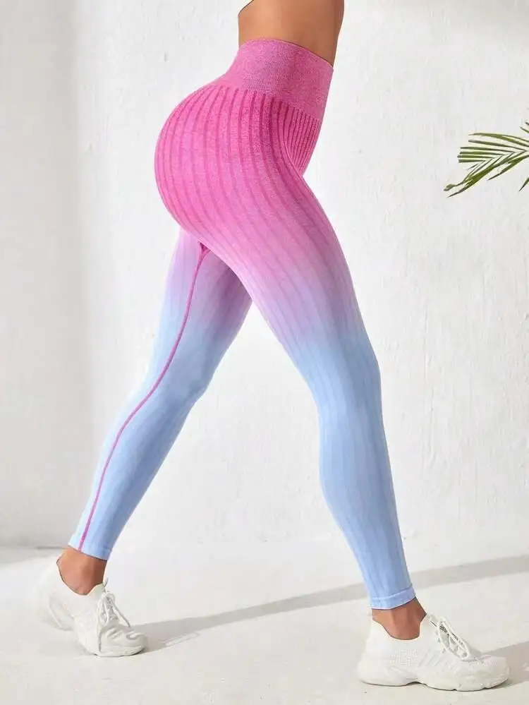 Women's Leggings Scrunch Butt Lifting Gradient Seamless Legging