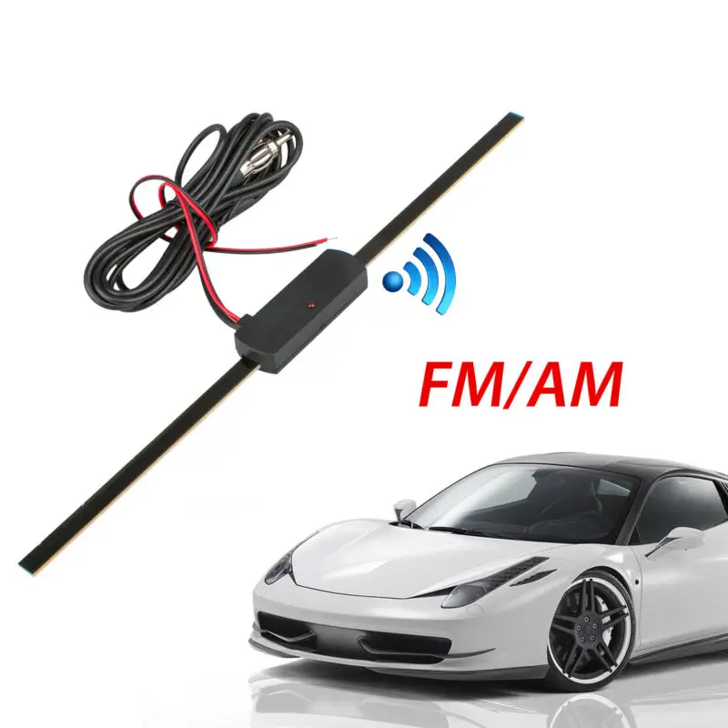 

Universal Car Windshield AM FM Radio Antenna Signal Amplifier Booster Hidden Radio Active Truck Antenna Antena 12V Stereo Black