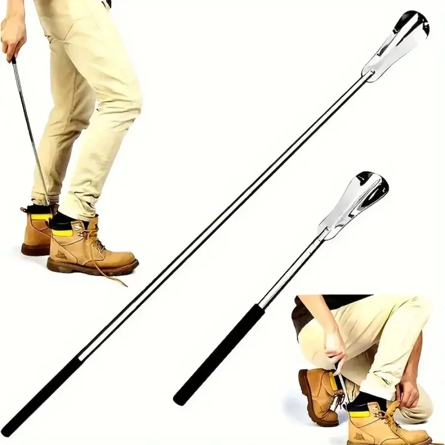 retractable stainless steel elderly shoe puller 1PC shoe assistant suitable for both men and women schoenlepel horn