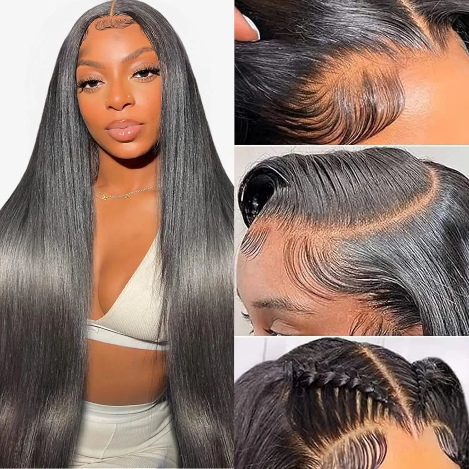 28 Inch Straight 13x4 Lace Front Wigs Human Hair with Baby Hair for Women Straight HD Transparent Lace Frontal Wigs Human Hair