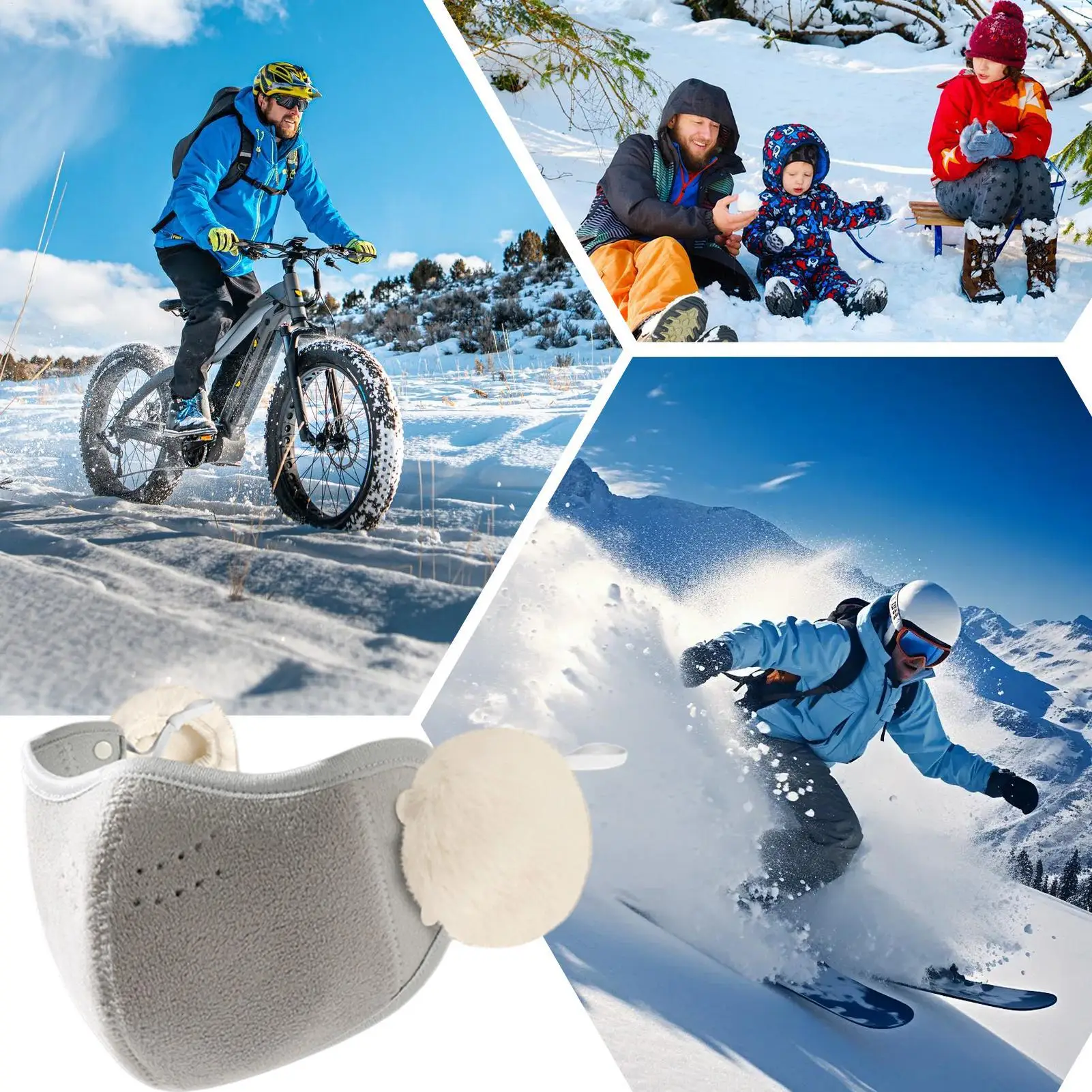 추운 날씨를 위한 얼굴 커버 귀 플랩이 있는 열 두꺼운 보호막 스포츠 하이킹 통근 사이클링을 위한 얼굴 커버 여성 겨울