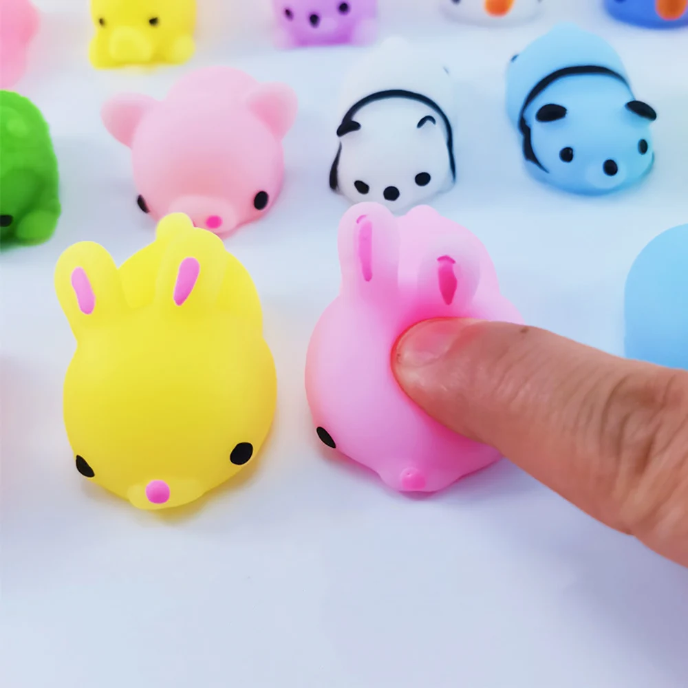 Silicone Soft Glue Stress Relief Toys Cute Animal Finger Pinching Joy Pressing Release Decompression Toy Party Gifts 10PCS