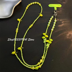 Chic Lemon Beaded Crossbody Phone Case with Anti - Loss Strap (Lemon)