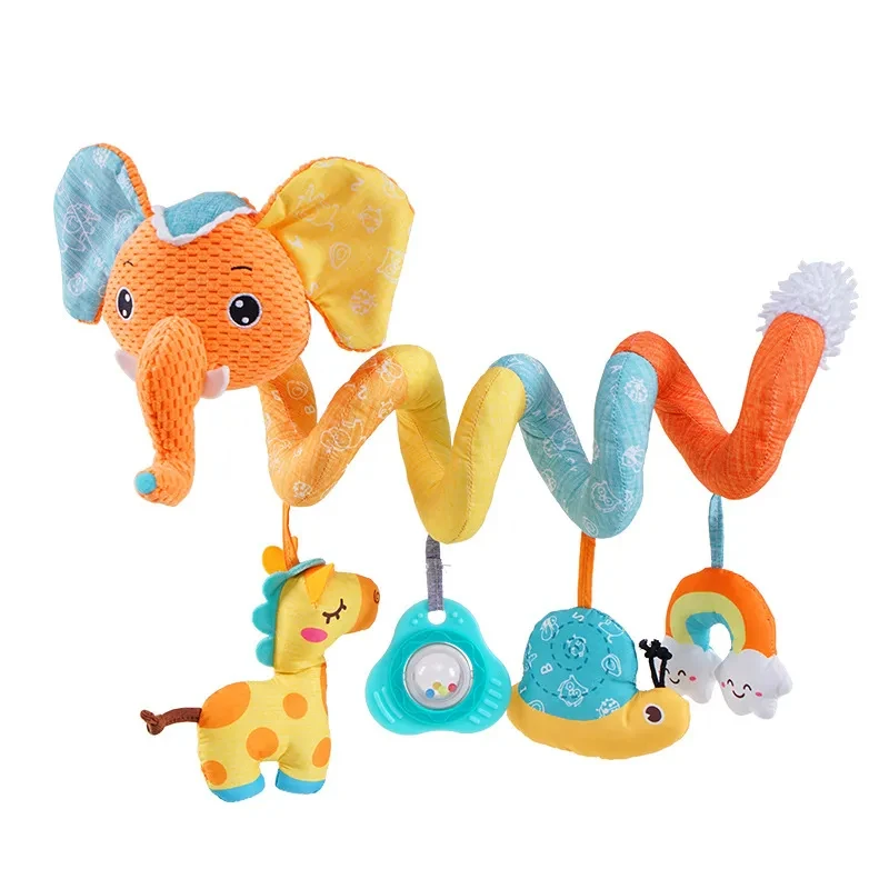 

Car Seat Toys Infant Color Elephant Stroller Stretch Spiral Activity Baby Hanging Toys for Crib Mobile Newborn Sensory Toy Gifts