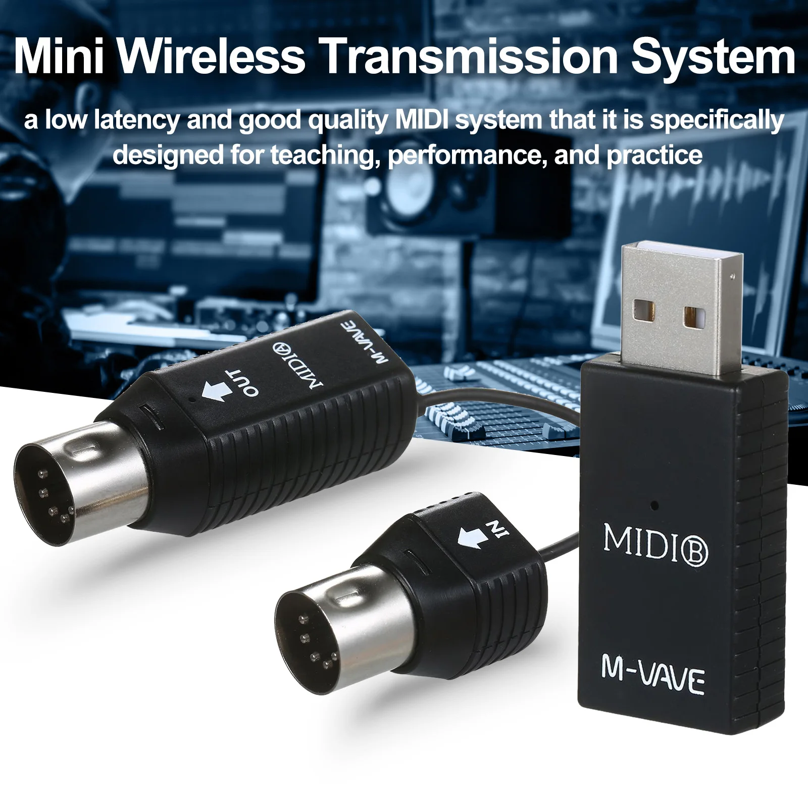 M-VAVE MS1 Mini Wireless Transmission System MIDI System MIDI Wireless Adapter Plug and Play Support Devices
