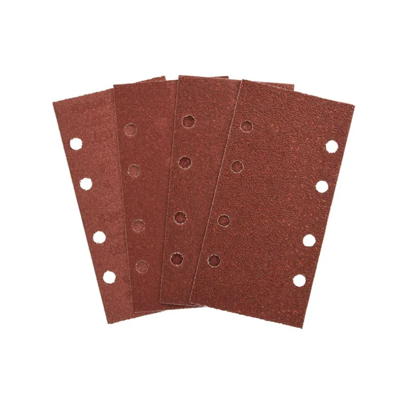 100 Lijas Rectangulares 93x185mm Grano 120 Con 8 Agujeros | Para Pulir Madera Y Metal