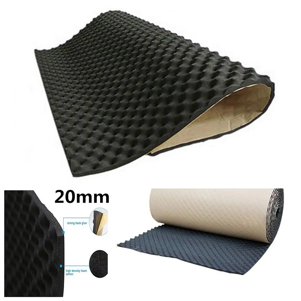 20mm Car Hood Engine Firewall Heat Mat Deadener Sound Noise Proof Insulation Deadening Soundproofing Foam