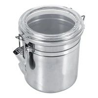 Stainless Steel Food Storage Container Airtight Kitchen Storage Bottle Sugar Tea Coffee Beans Canister for Home Restaurant 2