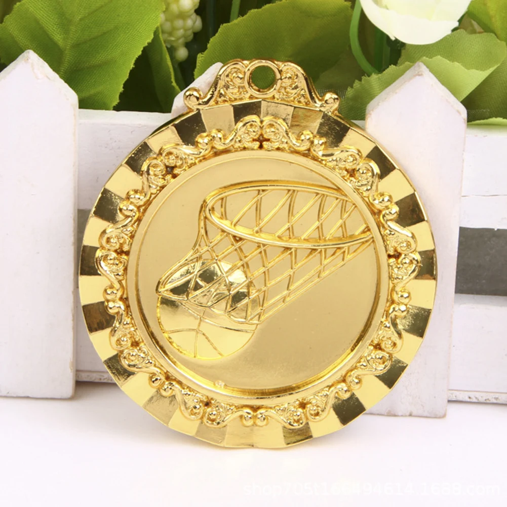6.5cm Basketball Medals Basketball Award Medals with Neck Ribbon Gold/Silver/Bronze Medals for Basketball Championship