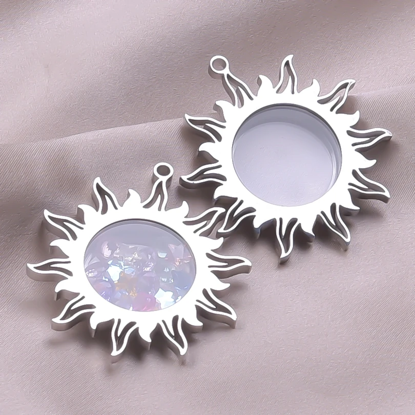 PersonalityStainlessSteelSunPendantLocketsForJewelryMakingBulk