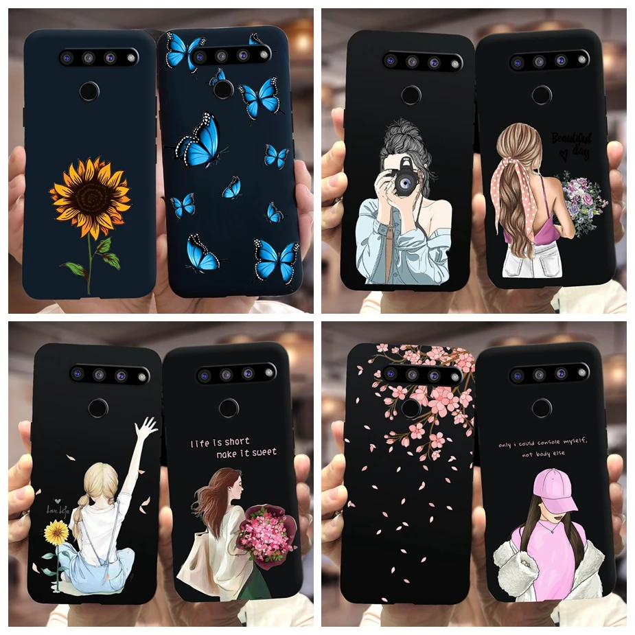 Per Lg V50 Thinq 5G Custodia Cute Fashion Girls Cover Custodia Morbida In Silicone Per Lg V50S Thinq 5G V40 Thinq Cover Posteriore 6.4 ''Shell