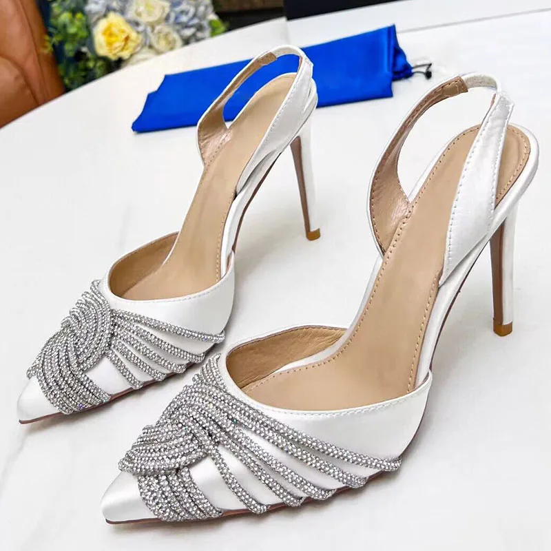 Sexy Women Pumps Runway Designer Pointed Toe Thin Heel Back Strap