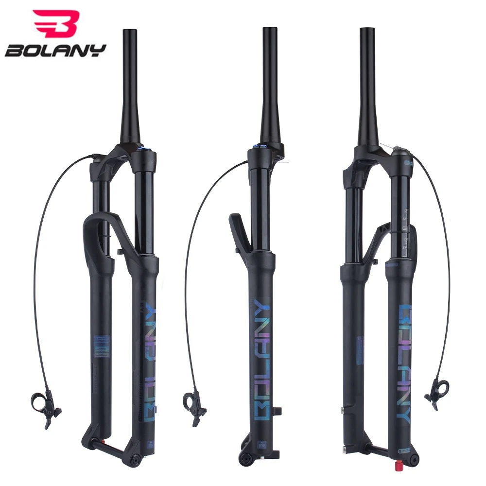 

27.5 29 Inch BOLANY MTB Fork Thru Axle 15*100mm 15*110mm Mountain Bike Suspension Air Fork Boost Tapered Rebound Adjustment