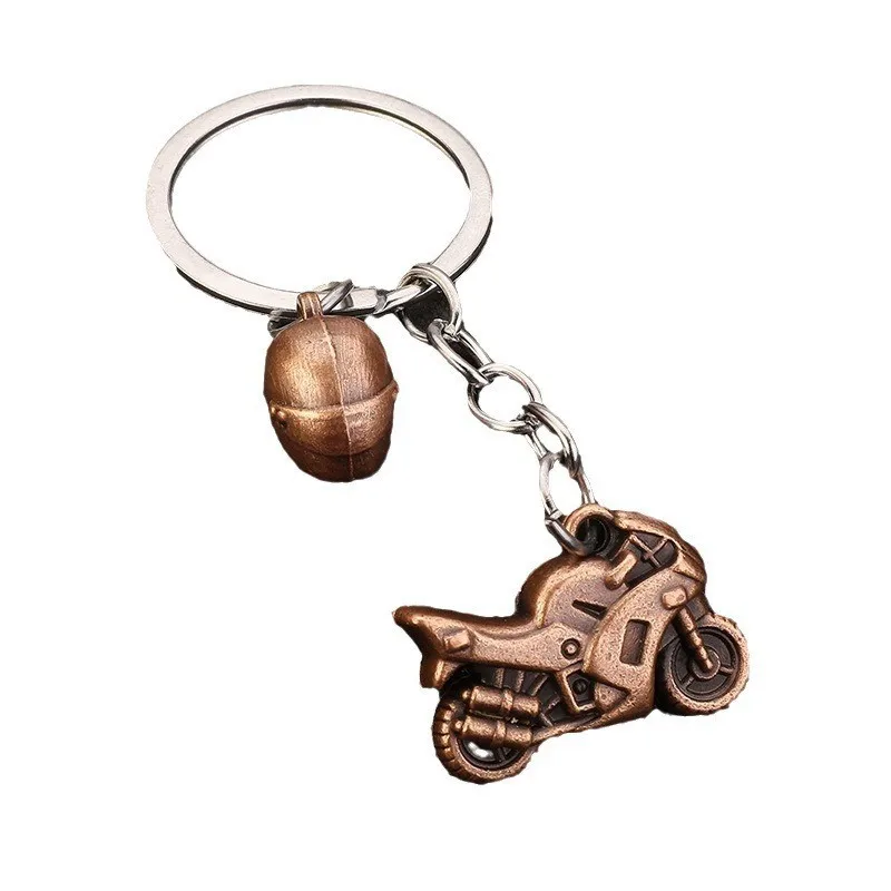 Motorcycle Helmet Keychain Metal Racing Moto Motocross Keyring Bags Pendant Creative Accessories