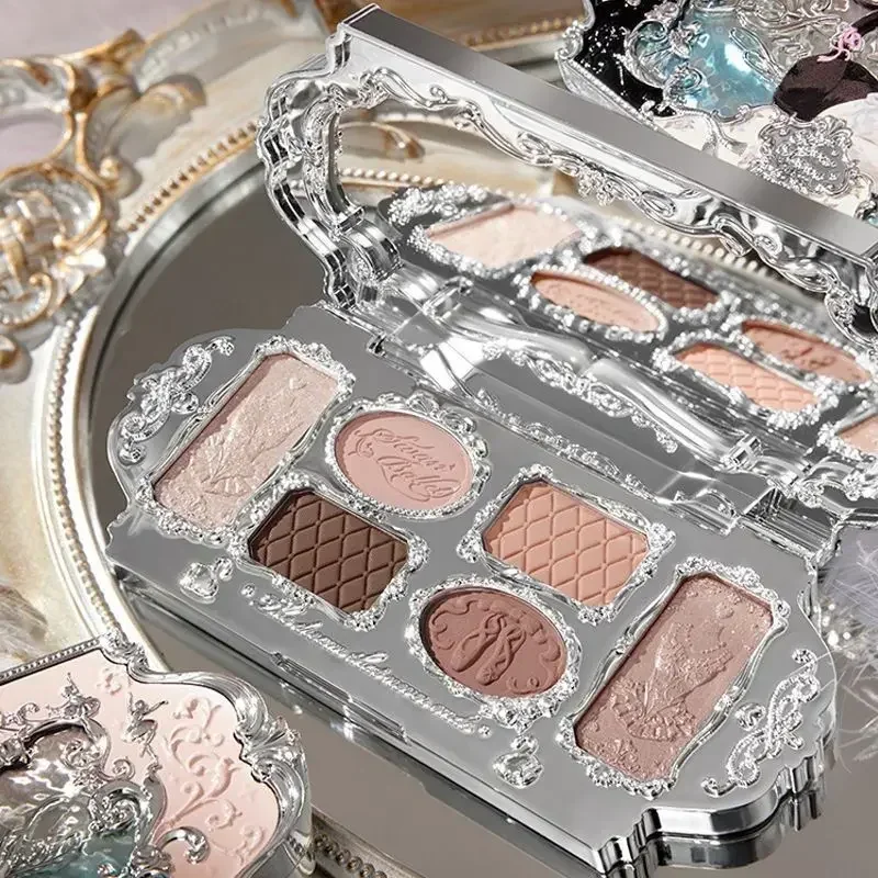 Makeup Set Flower Knows Swan Ballet Series Six Color Eyeshadow Palette Embossed Blusher Shine Lipstick Kit Maquiagem With Bag 6