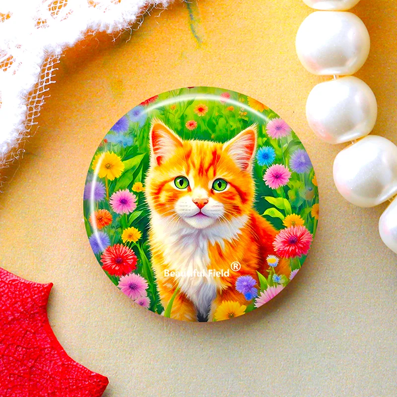 DIY Round Glass Cabochon Set for Handmade Photo Crafts - Assorted Sizes
