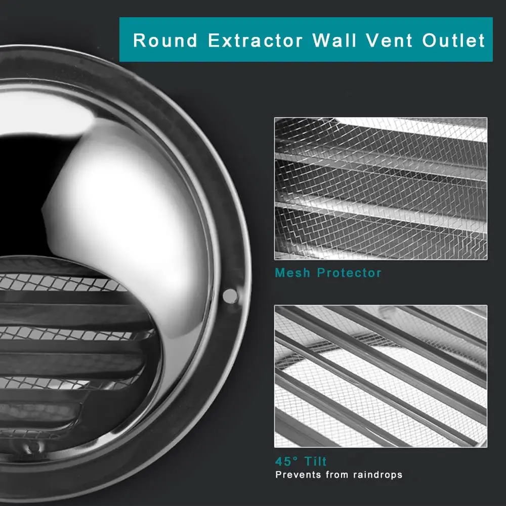 Stainless Steel Wall Ceiling Air Vent Ducting Ventilation Grilles 80/100/120mm Home Office Air Vent air vent grille ventilation grille