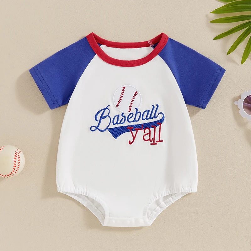 

Newborn Baby Boy Short Sleeve Romper Bottom Button Bodysuit Embroidery Playsuit Summer Clothes For Newborn Baby Boy