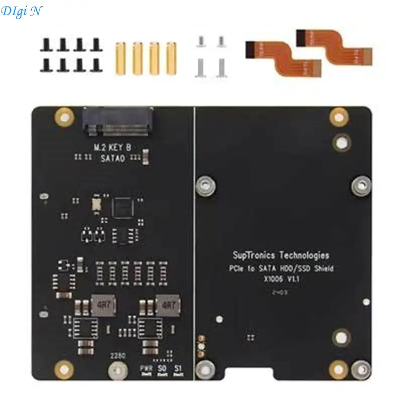 X1006 PCIe-2.5 HDD/SSD 확장 보드(RPI 5 호환 어댑터 보드 R2LB용 이중 스토리지 지원 포함)