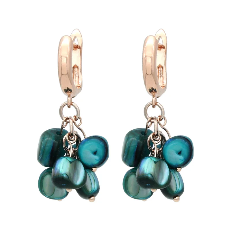 S&Z DESIGN New Fashion Rose Gold Irregular Color Shell Drop Earrings For Women Wedding Elegant Jewelry Gift Trendy Eardrop