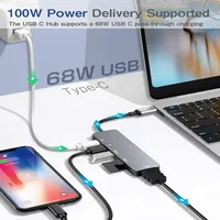USB 3.0 Type-C Hub To HDMI Adapter 4K Thunderbolt 3 USB C Hub with Hub 3.0 TF SD Reader Slot PD for MacBook Pro/Air/Huawei Mate - Image 5