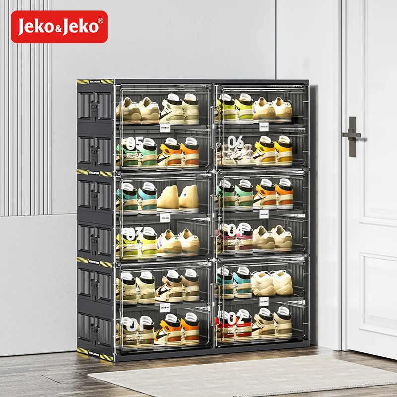 Jeko&Jeko Labor-Saving Installation-Free Plastic Material Foldable Shoe Cabinet