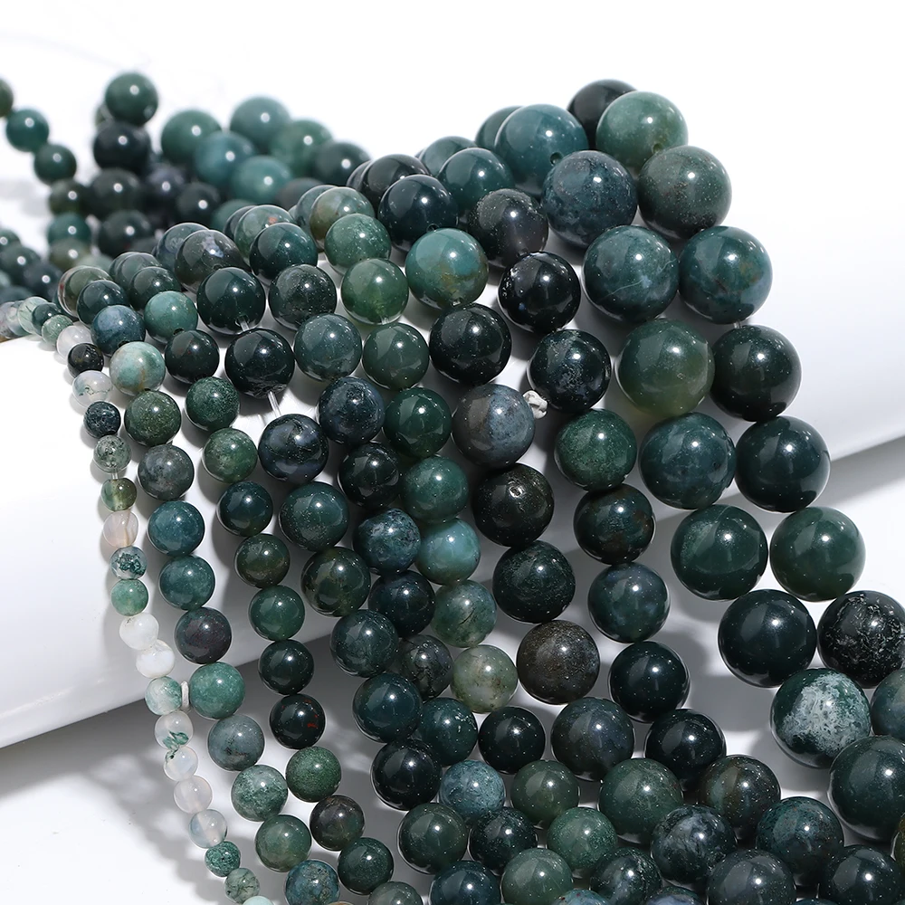 Natural Stone Round Beads - Tiger Eye, Amethyst, Agate, Jade for Jewelry Making & DIY Projects