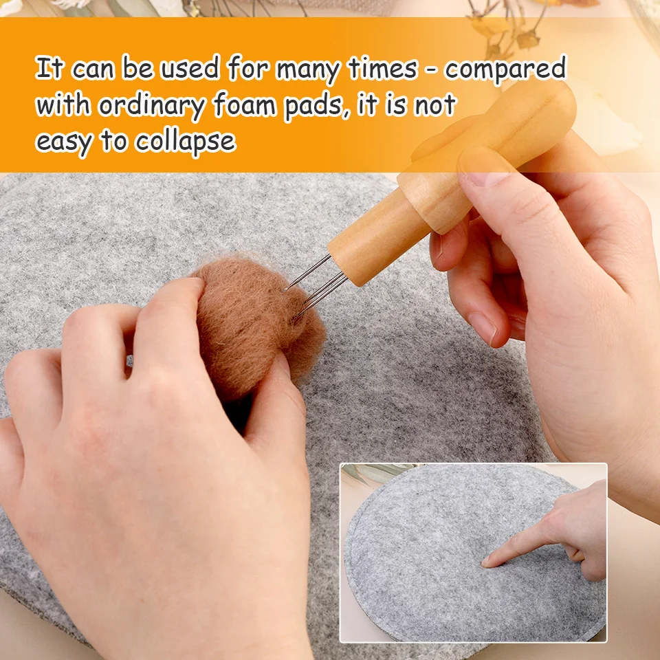1PC Wool Felting Pad Needle Felting Poked Pad Wool Felt Workplace Wear-Resistant Mat Cushion DIY Handmade Craft Tool
