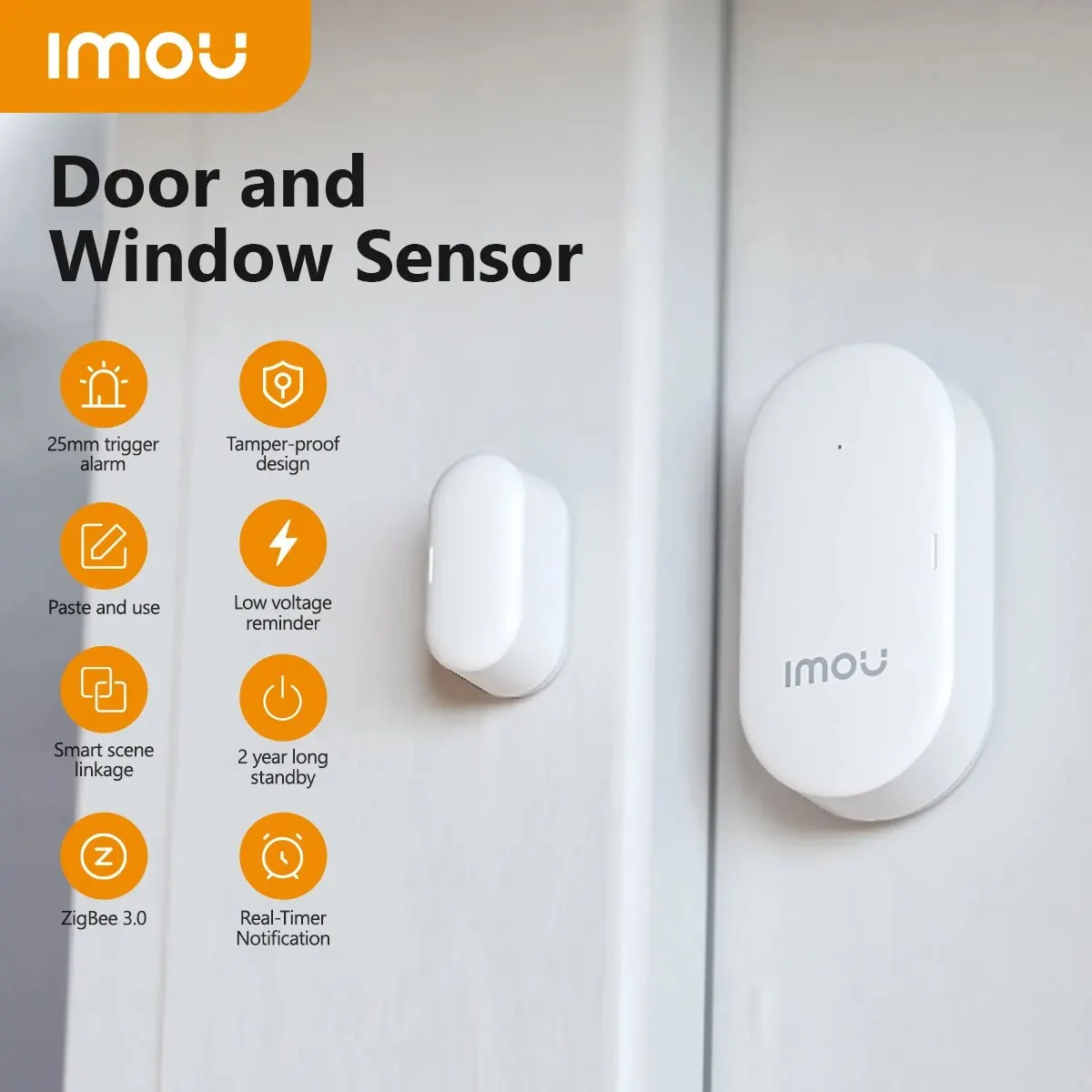 Imou Zigbee 3.0 Smart Wifi Sensore Per Porte E Finestre Imou Life App Protezione Della Sicurezza Domestica Notifica In Tempo Reale