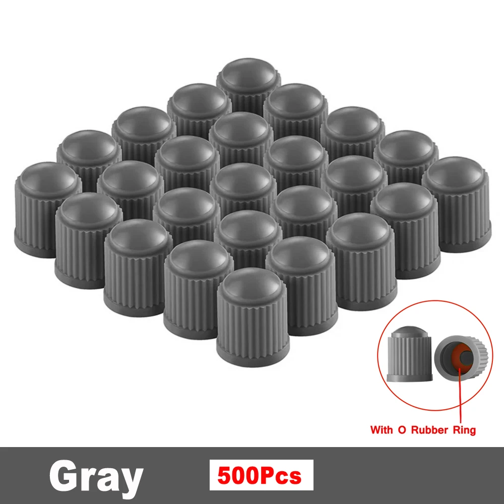 Premium Universal Tire Valve Caps with O-Ring Seals - Pack of 500