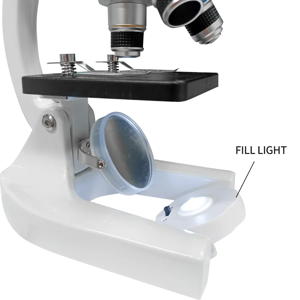 Optical microscope for Adults Kids 64X-2400X Magnification Compound Microscope with Microscope Slides Fill Light for Students 2