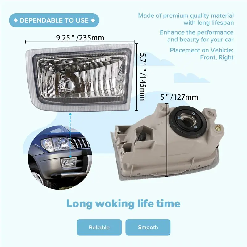 AT-Car 프론트 범퍼 안개등 어셈블리 전구 없음 토요타 랜드 크루저 프라도 90 FJ90 3400 1996-2003용